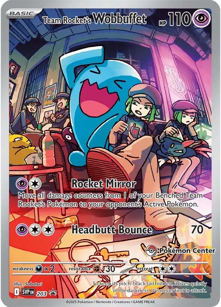 Team Rocket's Wobbuffet (203) (Pokemon Center Exclusive) [Scarlet & Violet: Black Star Promos] | Jack's On Queen
