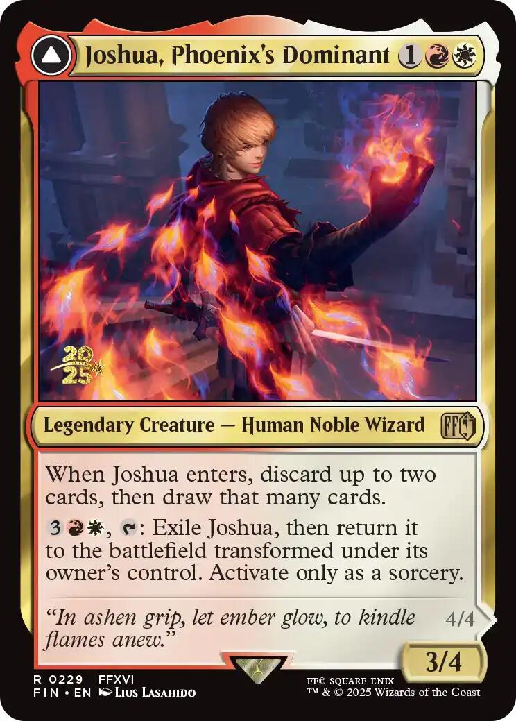 Joshua, Phoenix's Dominant // Phoenix, Warden of Fire [FINAL FANTASY Prerelease Promo] | Jack's On Queen