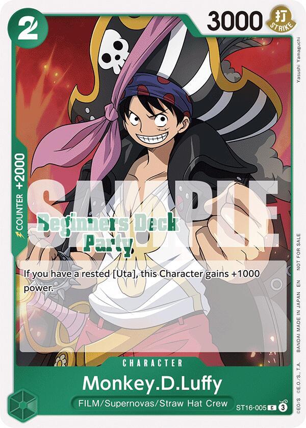 Monkey.D.Luffy (Beginners Deck Party [ST-23] - [ST-28] Participation Pack) (ST16-005) [One Piece Promotion Cards] | Jack's On Queen
