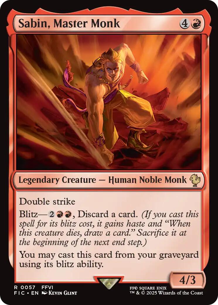 Sabin, Master Monk (Surge Foil) [FINAL FANTASY Commander] | Jack's On Queen