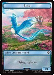 Bird // Hero (0028) Double-Sided Token (Surge Foil) [FINAL FANTASY Commander Tokens] | Jack's On Queen