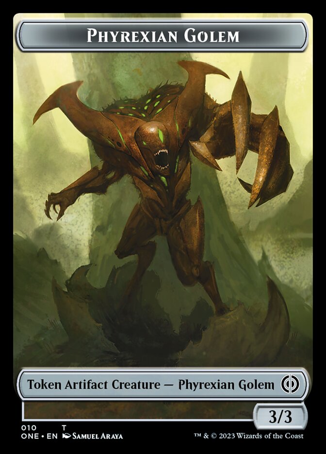 Rebel // Phyrexian Golem Double-Sided Token [Phyrexia: All Will Be One Tokens] | Jack's On Queen