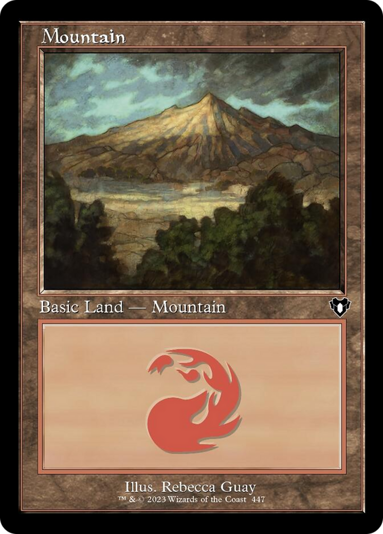 Mountain (447) (Retro) [Commander Masters] | Jack's On Queen