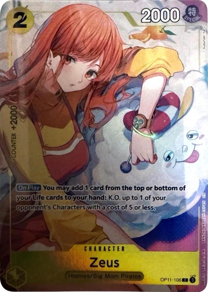 Zeus (Official Playmat -Bandai Card Games Fest 24-25 Edition-) (OP11-106) [One Piece Promotion Cards] | Jack's On Queen