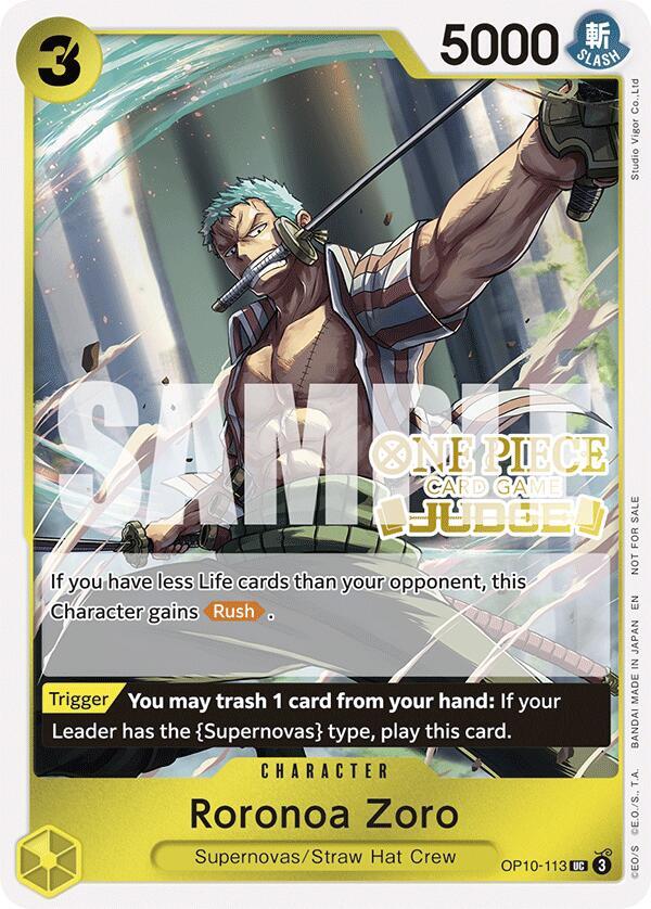 Roronoa Zoro (Judge Pack Vol. 6) (OP10-113) [One Piece Promotion Cards] | Jack's On Queen