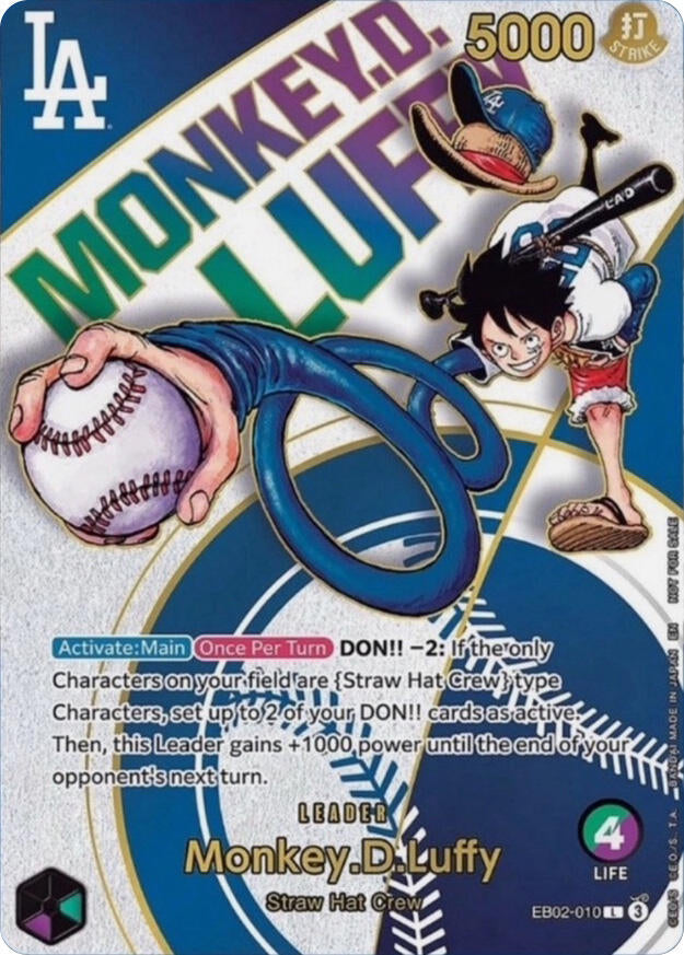 Monkey.D.Luffy (010) (Dodgers x ONE PIECE) (EB02-010) [One Piece Promotion Cards] | Jack's On Queen