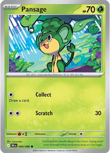 Pansage (004/086) [Scarlet & Violet: Black Bolt] | Jack's On Queen