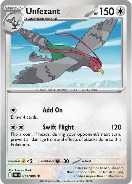 Unfezant (073/086) [Scarlet & Violet: Black Bolt] | Jack's On Queen