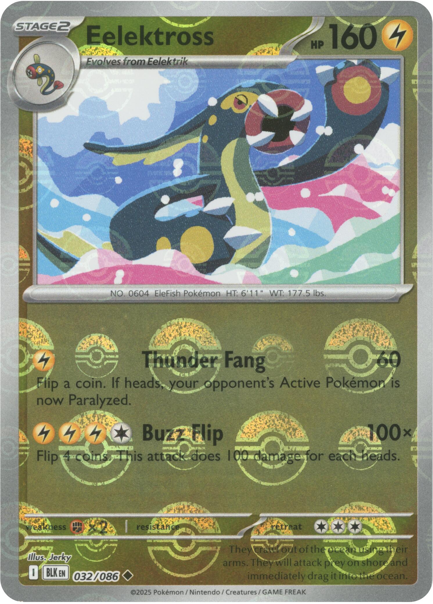 Eelektross (032/086) (Poke Ball Pattern) [Scarlet & Violet: Black Bolt] | Jack's On Queen