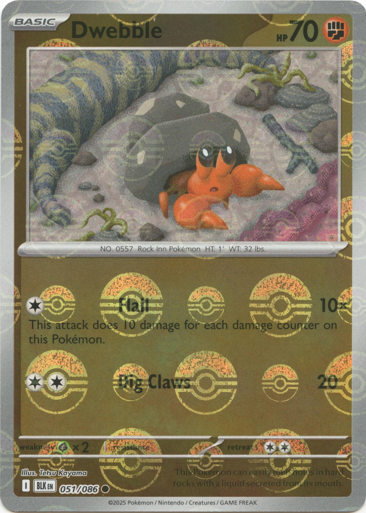 Dwebble (051/086) (Poke Ball Pattern) [Scarlet & Violet: Black Bolt] | Jack's On Queen