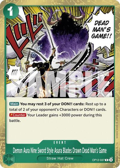 Demon Aura Nine Sword Style Asura Blades Drawn Dead Man's Game (OP12-037) [Legacy of the Master] | Jack's On Queen