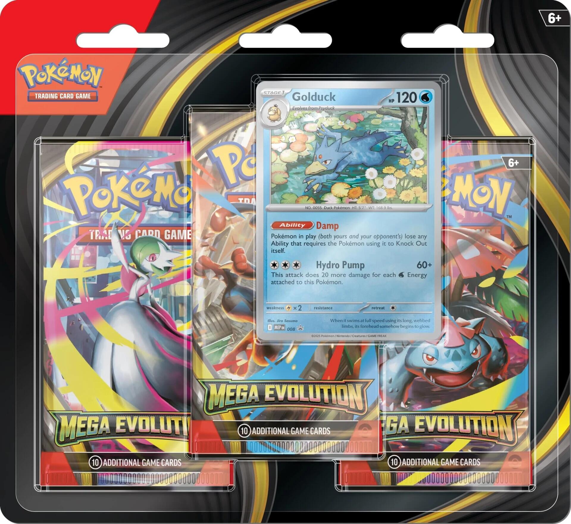Mega Evolution - 3 Pack Blister (Golduck) | Jack's On Queen