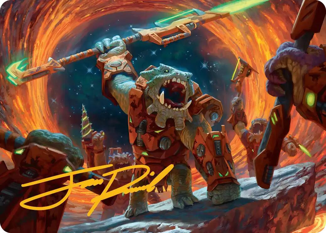 Frontline War-Rager Art Card (Gold-Stamped Signature) [Edge of Eternities Art Series] | Jack's On Queen