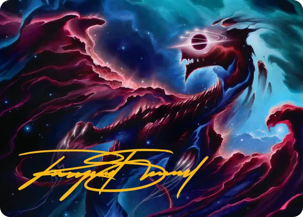 Nova Hellkite Art Card (18/54) (Gold-Stamped Signature) [Edge of Eternities Art Series] | Jack's On Queen