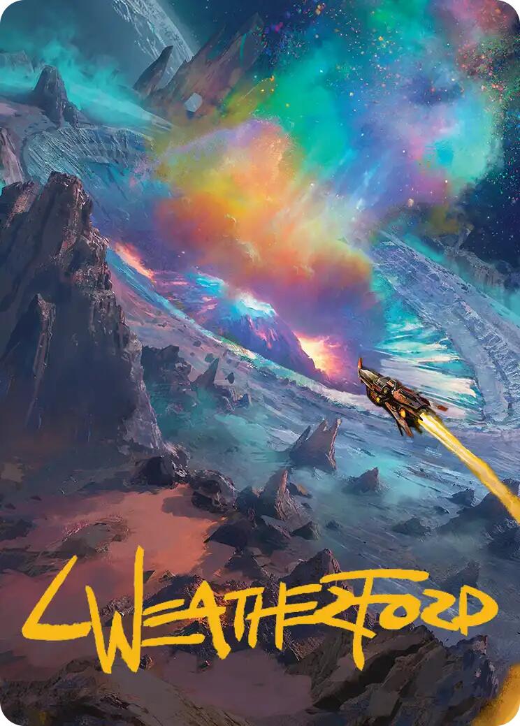 Meteor Crater Art Card (Gold-Stamped Signature) [Edge of Eternities Art Series] | Jack's On Queen