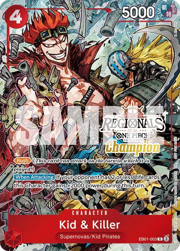Kid & Killer (Offline Regional Champion Card Set 2025 Vol.2) (EB01-003) [One Piece Promotion Cards] | Jack's On Queen