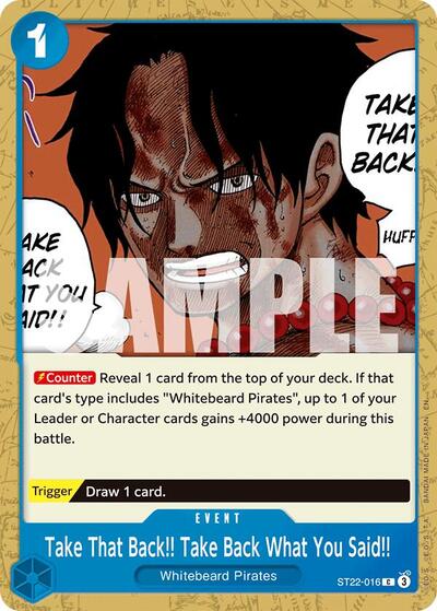 Take That Back!! Take Back What You Said!! (ST22-016) [Starter Deck 22: Ace & Newgate] | Jack's On Queen