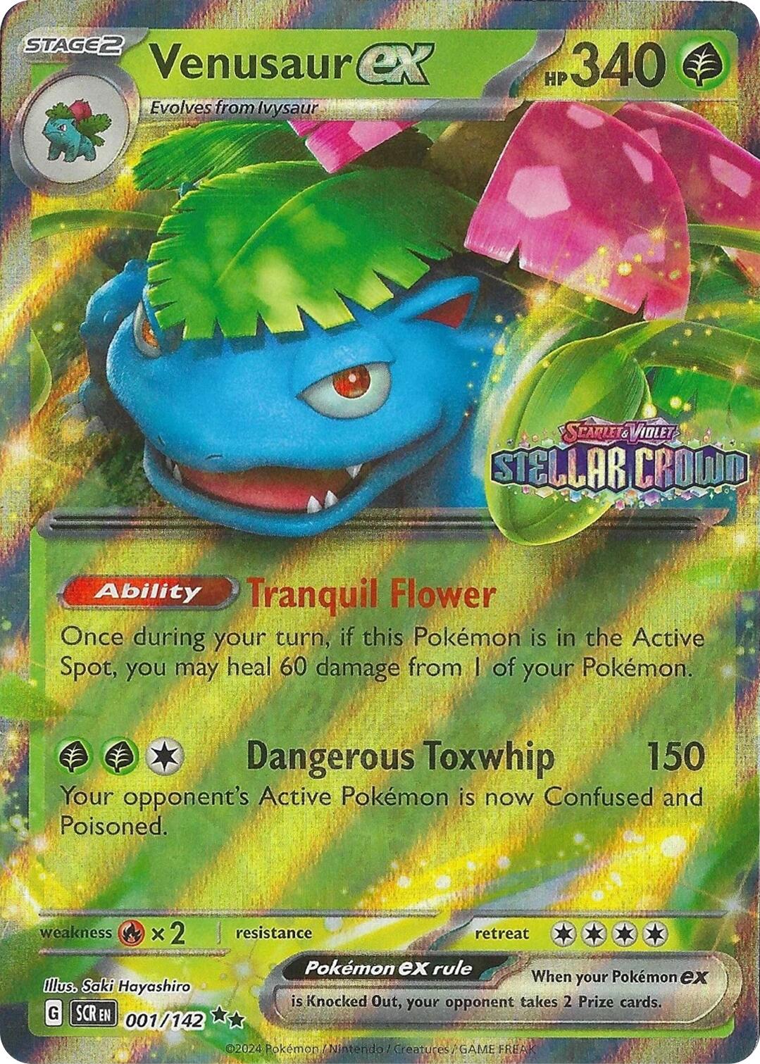 Venusaur ex (001/142) (Stellar Crown Stamp) [Miscellaneous Cards] | Jack's On Queen