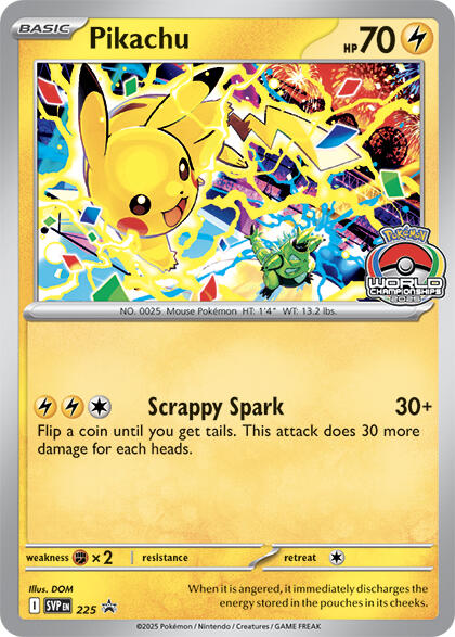 Pikachu (225) (World Championship 2025) [Scarlet & Violet: Black Star Promos] | Jack's On Queen
