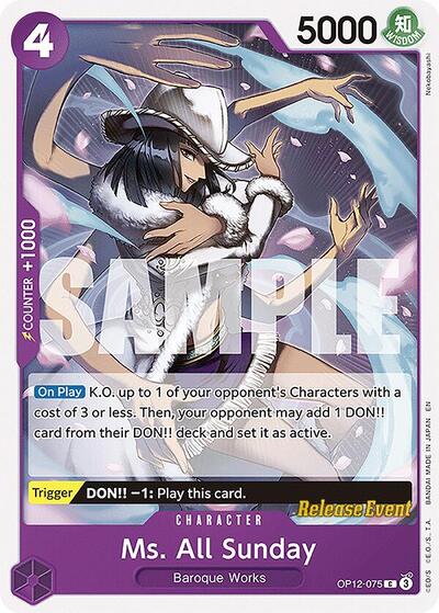 Ms. All Sunday (OP12-075) [Legacy of the Master Release Event Cards] | Jack's On Queen