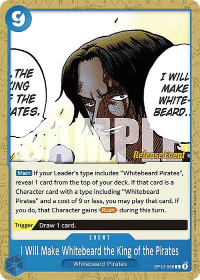 I Will Make Whitebeard the King of the Pirates (OP12-058) [Legacy of the Master Release Event Cards] | Jack's On Queen