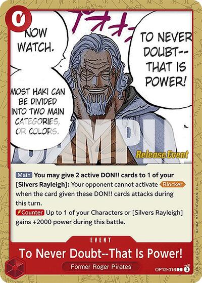 To Never Doubt--That Is Power! (OP12-016) [Legacy of the Master Release Event Cards] | Jack's On Queen