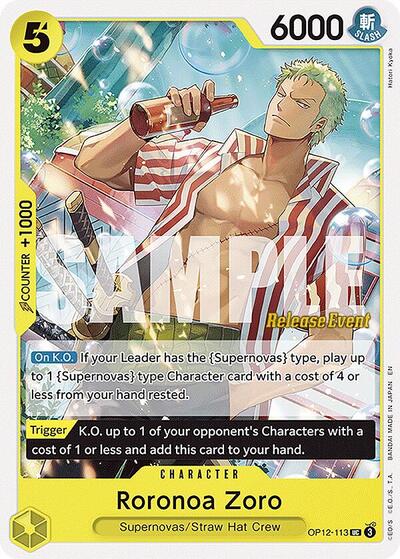 Roronoa Zoro (113) (OP12-113) [Legacy of the Master Release Event Cards] | Jack's On Queen