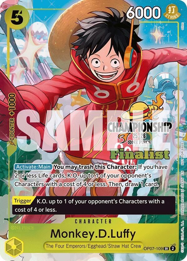 Monkey.D.Luffy (CS 25-26 Finalist Card Set 1) (OP07-109) [One Piece Promotion Cards] | Jack's On Queen
