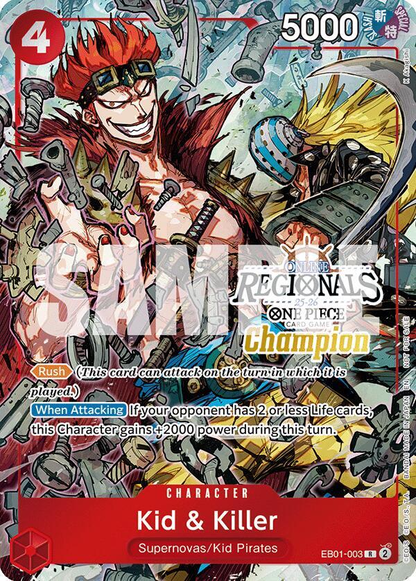 Kid & Killer (Online Regional Champion Card Set 2025 Vol.2) (EB01-003) [One Piece Promotion Cards] | Jack's On Queen