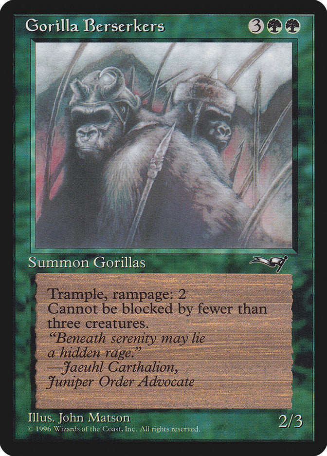 Gorilla Berserkers (Mouths Closed) [Alliances] | Jack's On Queen