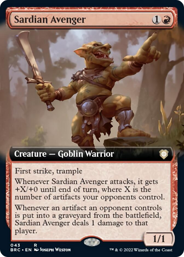 Sardian Avenger (Extended Art) [The Brothers' War Commander] | Jack's On Queen