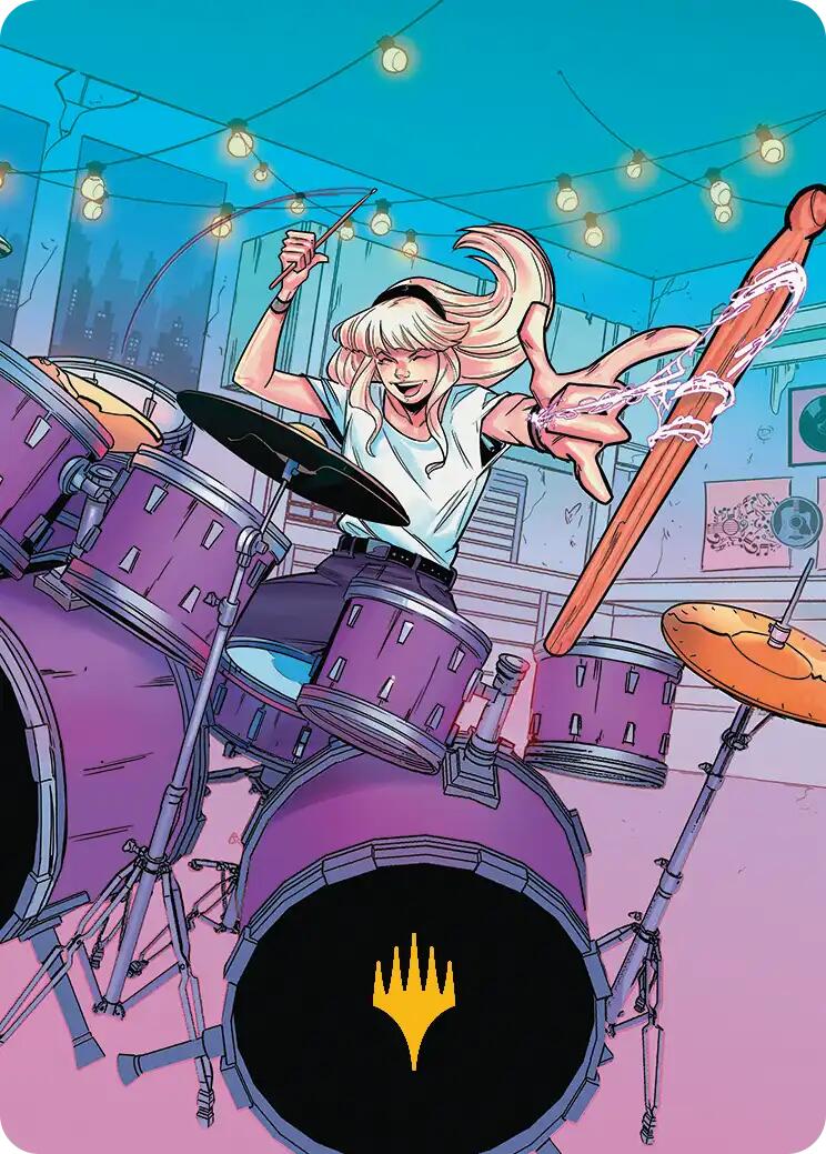 Gwen Stacy Art Card (Gold-Stamped Planeswalker Symbol) (34/54) [Marvel's Spider-Man Art Series] | Jack's On Queen