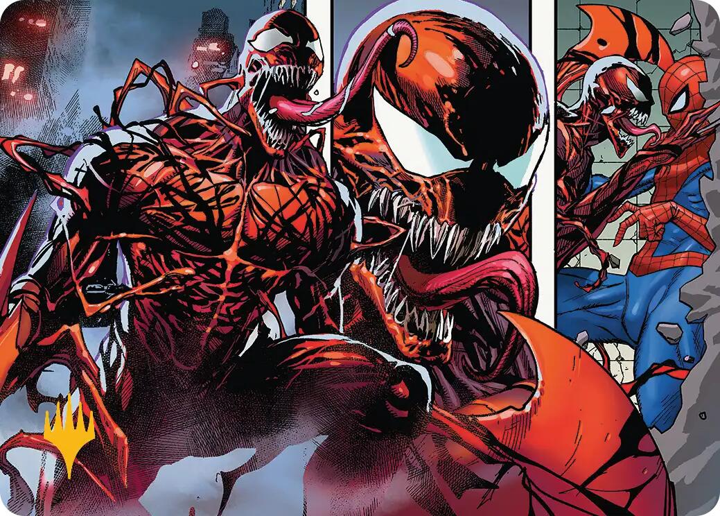 Carnage, Crimson Chaos Art Card (Gold-Stamped Planeswalker Symbol) [Marvel's Spider-Man Art Series] | Jack's On Queen