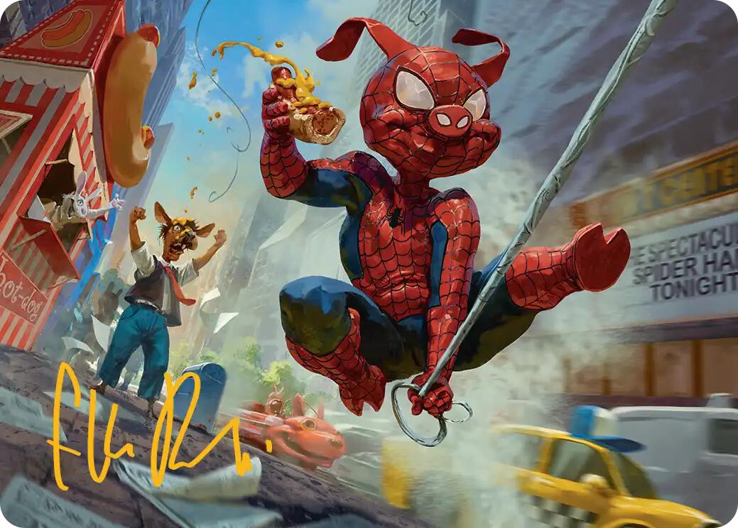 Spider-Ham, Peter Porker Art Card (Gold-Stamped Signature) [Marvel's Spider-Man Art Series] | Jack's On Queen