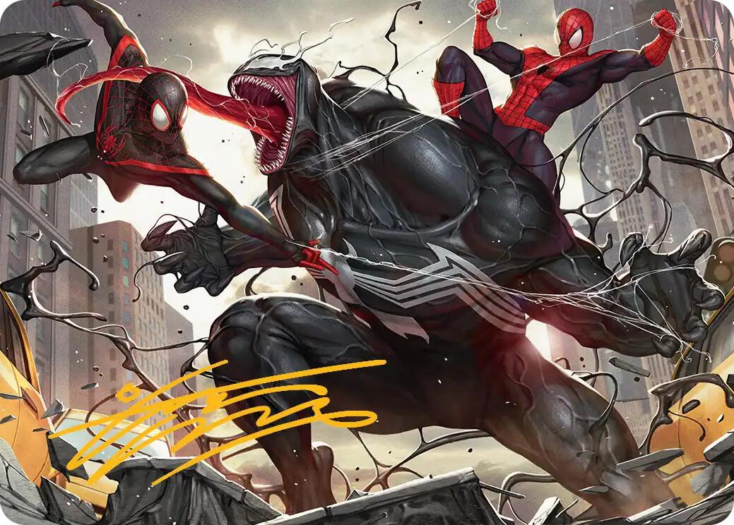Terrific Team-Up Art Card (Gold-Stamped Signature) [Marvel's Spider-Man Art Series] | Jack's On Queen