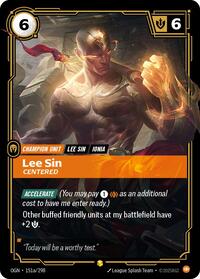 Lee Sin - Centered (Alternate Art) (151a/298) [Origins] | Jack's On Queen