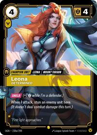 Leona - Determined (Alternate Art) (238a/298) [Origins] | Jack's On Queen