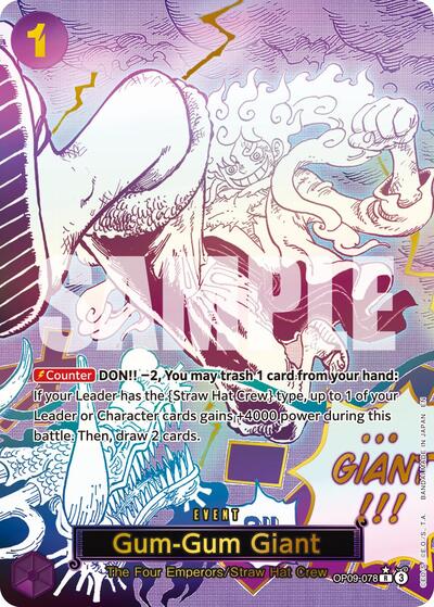 Gum-Gum Giant (Alternate Art) (OP09-078) [Premium Booster -The Best- Vol. 2] | Jack's On Queen