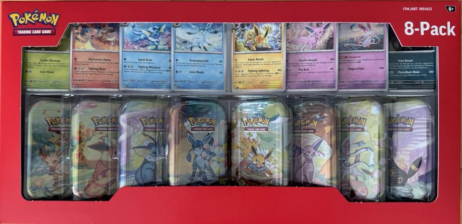 Costco Prismatic Evolutions 8-Pack Mini Tins | Jack's On Queen