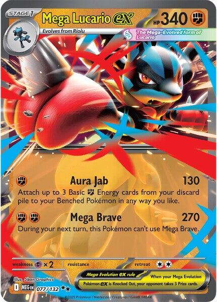 Mega Lucario ex (077/132) [Mega Evolution: Base Set] | Jack's On Queen