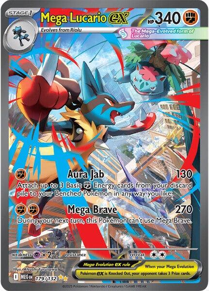 Mega Lucario ex (179/132) [Mega Evolution: Base Set] | Jack's On Queen