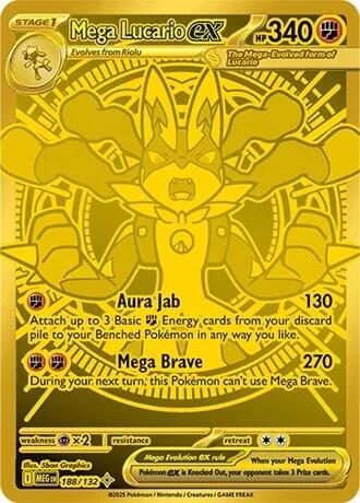 Mega Lucario ex (188/132) [Mega Evolution: Base Set] | Jack's On Queen