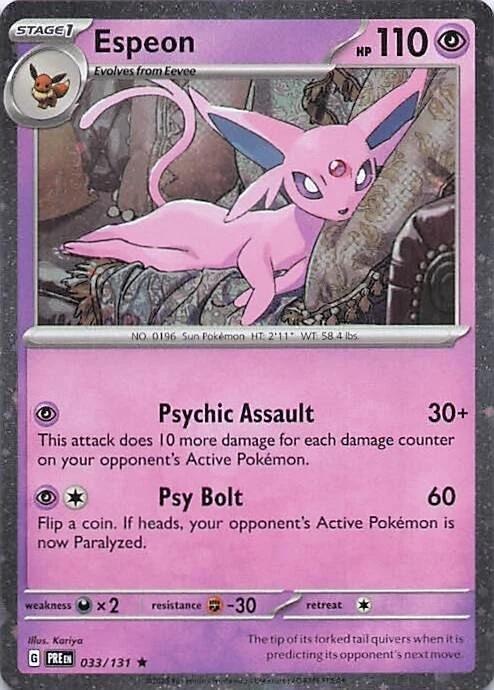 Espeon (033/131) (Cosmos Holo) [Miscellaneous Cards] | Jack's On Queen