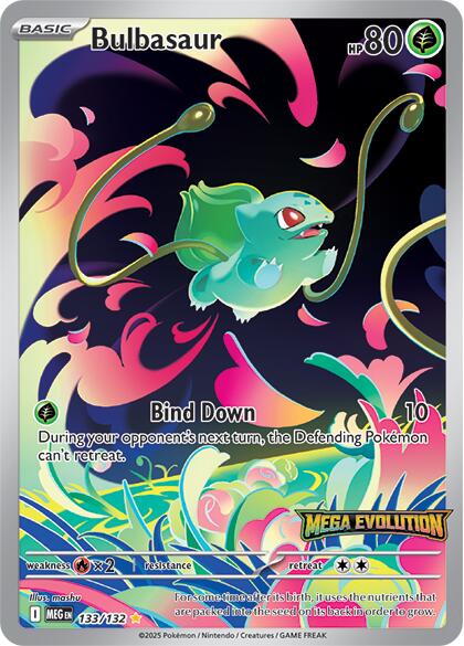 Bulbasaur (133/132) (Mega Evolution Stamped) [Mega Evolution: Base Set] | Jack's On Queen