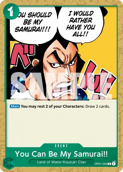 You Can Be My Samurai!! (Reprint) (OP01-055) [Premium Booster -The Best- Vol. 2] | Jack's On Queen