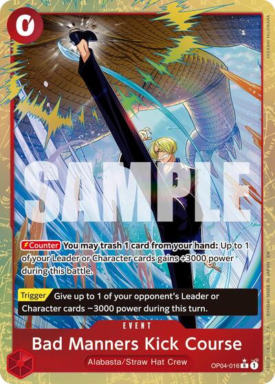 Bad Manners Kick Course (Alternate Art) (OP04-016) [Premium Booster -The Best- Vol. 2] | Jack's On Queen