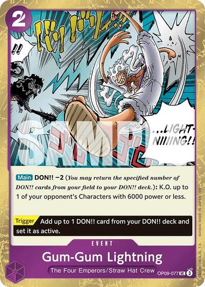 Gum-Gum Lightning (Pirate Foil) (OP09-077) [Premium Booster -The Best- Vol. 2] | Jack's On Queen