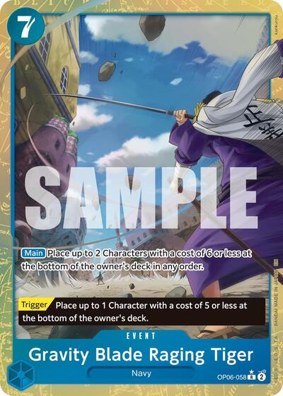 Gravity Blade Raging Tiger (Alternate Art) (OP06-058) [Premium Booster -The Best- Vol. 2] | Jack's On Queen