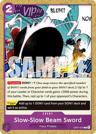 Slow-Slow Beam Sword (Reprint) (OP07-076) [Premium Booster -The Best- Vol. 2] | Jack's On Queen