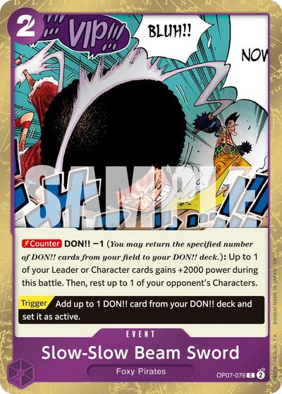 Slow-Slow Beam Sword (Pirate Foil) (OP07-076) [Premium Booster -The Best- Vol. 2] | Jack's On Queen